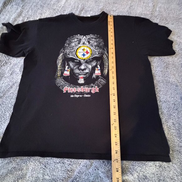 Vtg Pittsburgh Steelers Mens Shirt XL Isla Mujeres Mexico Casual Aztec 19124 - Picture 5 of 8